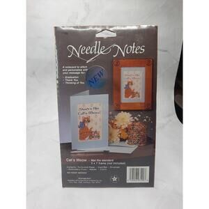 WonderArt Needle Notes Cross Stitch Note Card Kit Cats Meow 5x7